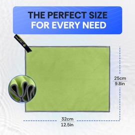 Elite Trail Magic Backpacking Ultralight Quick Dry Microfiber Soft Fast Drying Hand and Face Towel Wash Cloth Camping Yoga Hiking Active Lifestyle Small (Lime, Small)