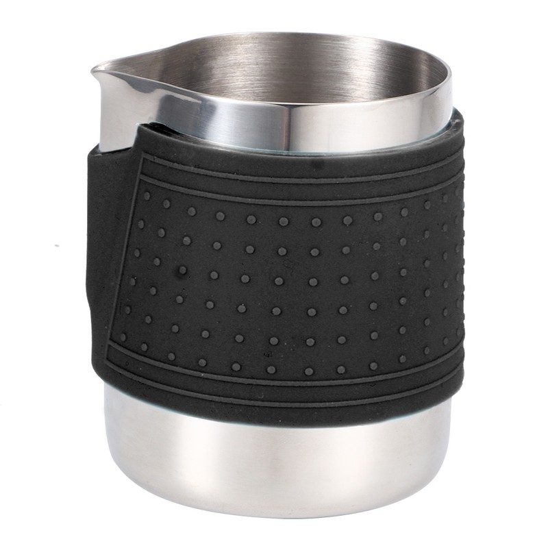 350ml Stainless Steel Milk Frothing Cup Anti-Scald Silicone Coffee Pitcher
