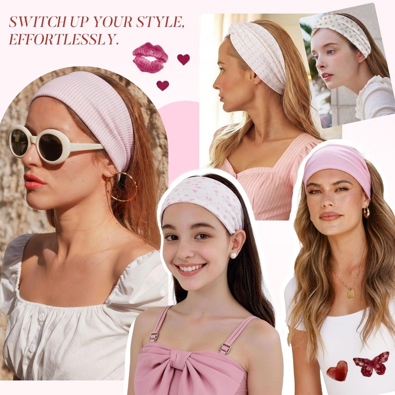 5 Pack Extra Wide Headbands for Women, Turban Knotted Bandana