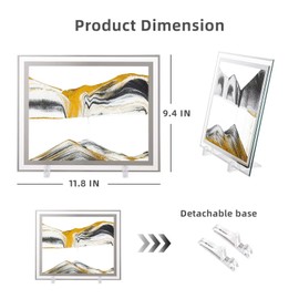 LCDOCLAK Moving Sand Art Picture (12 * 10 in),3D Hourglass Deep Sea Sandscape,3D Desktop Art for Home Office Decoration