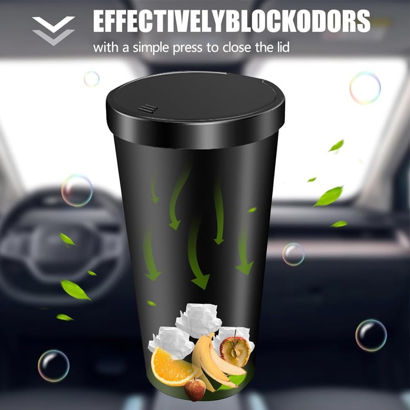 Car Trash Bin, Trash Can with Lid, Car Garbage Bins,