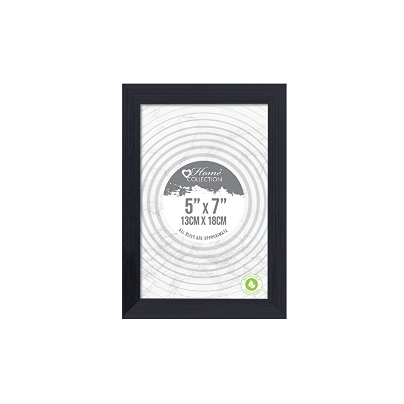 Black Ribbed Design Freestanding Wall Mount Picture Photo Frame 5