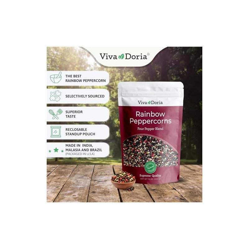 Viva Doria Rainbow Peppercorns Blend, 12 Oz and Pure Sea