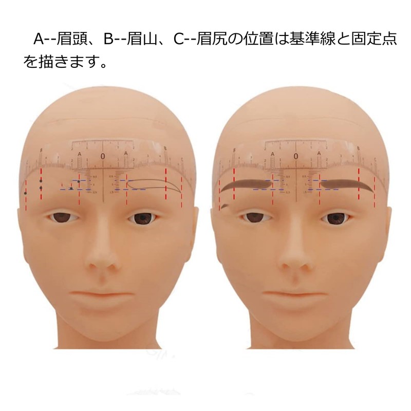 Angzhili 50 Pcs Eyebrow Ruler Stickers, Disposable Eyebrow Shaping Stencil,