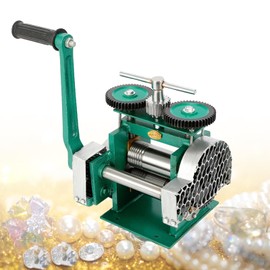 PIAOCAIYIN Manual Jewelry Rolling Mill Machine, 120mm Flat Metal Sheet Roller Tool, Ring Roller Metal Bender, Gold Plating Kit Sheet Metal Roller, Rolling Mill for Jewelry