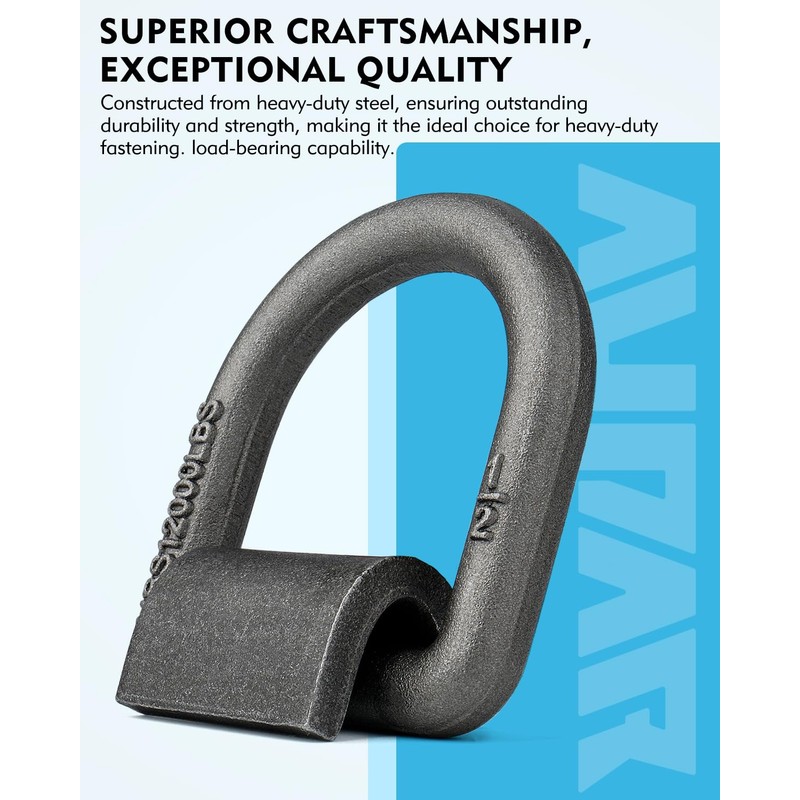 Aupar Heavy Duty 12,000 lbs Weld On Forged D Ring
