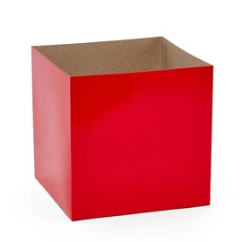 Paper Mart Gift Boxes for Presents, Red Box Bottom Only, 10 x 10 x 3 Inch Heavy-Wall Box Base, Bulk Pack of 50 Christmas Gift Boxes