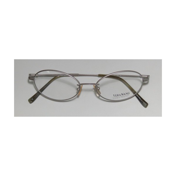 Vera Wang V02 For Ladies/Young Women/Girls Designer Full-Rim Classic Shape Hip Made In Italy Eyeglasses/Glasses (50-16-135, Silver)