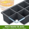 Moldes de Silicona para hielos, 8 Compartimientos con Tapa de