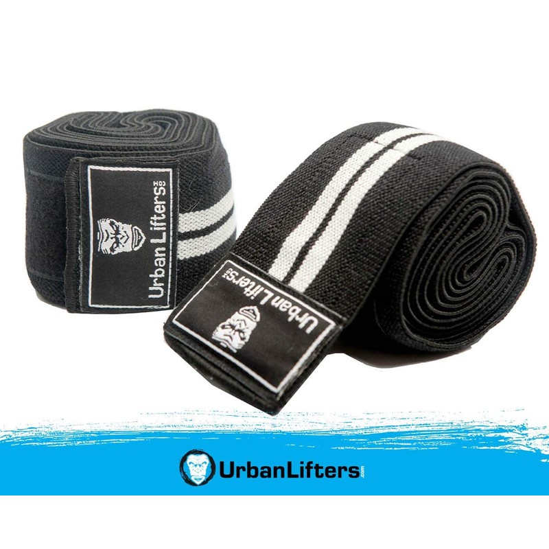 Weight Lifting Knee Wraps.Heavy Duty, Elasticated Knee Support for Squatting,