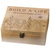 arricraft 1 Pc Wood Memory Keepsake Box, Line Wildflowers Build