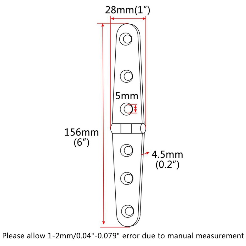 Pair of 316 Stainless Steel Marine Grade 6'' x 1"