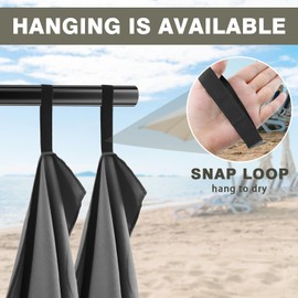 Vnoss Quick Dry Camping Towel, Microfiber Travel Towel 3 Size at 1 Pack for Camping, Beach, Gym, Sports, Yoga & Swimming Pool, Grey