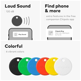 Chipolo POP Tracker Tag – Colorido, Compatible, rastreador Bluetooth Fuerte