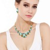 EVER FAITH Juego de Collar Aretes Rosa de mujer de