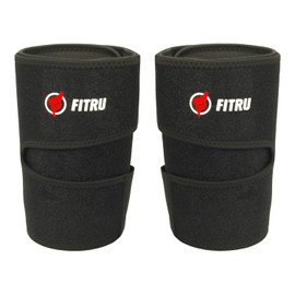 Fitru Premium Thigh Trimmers for Men & Women - Body Wrap Sauna Waist Trainer for Your Legs (Black, L: 33" X 9")