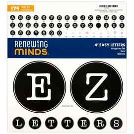 Round Vintage Press Bulletin Board Letters | 179-Piece Reusable Punch-Out Set | White Letters on Black Background for Creative Displays