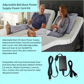 Fesasn Adjustable Bed Base Power Supply Replacement Power Cord Kit,Compatible with The Extend Sealy Ease Ergo and Serta New Generation Motion Essentials 2.0, Motion Perfect 2.0,SmartMotion, Black