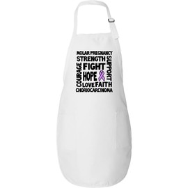inktastic Choriocarcinoma and Molar Pregnancy Awareness Strength Fight Support Love Adult Apron White 32465