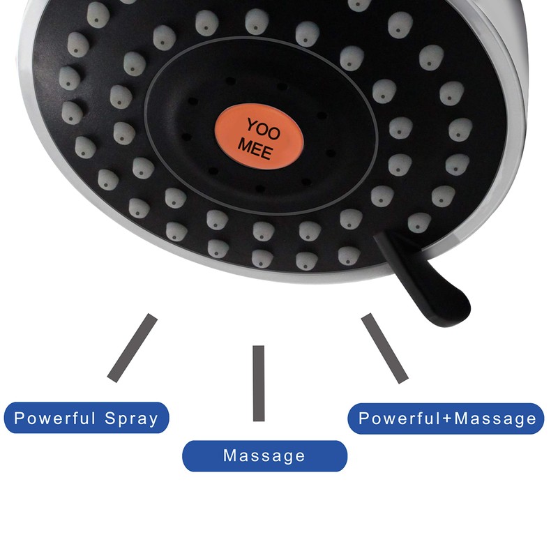 YOO.MEE High Pressure Fixed Shower Head - Strong Powerful Pressure