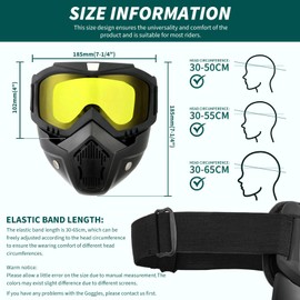 Riding Goggles ATV & Dirt Bike Anti Dust Motorcycle Goggles with Removable Face Mask, Adjustable Motocross Eyewear