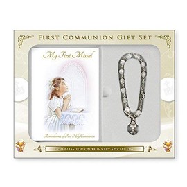 FHC First Holy Communion Gift Set Girl Missal Book, Chalice Rosary Bracelet C5160