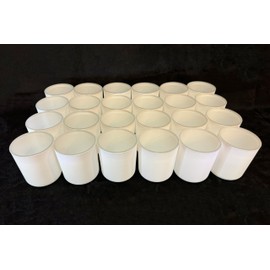 Classic Candle Containers Bulk by VAVERA - Case of 24 Matte White Translucent 12oz Aura Candle Glass Jars for making candles. Superior to Leading Brand's Aura Style Vessel.