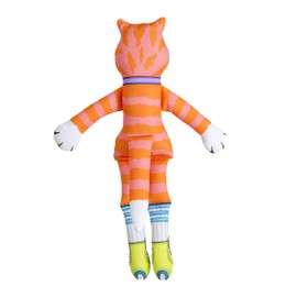 FUZZU Durable Dog Toy with Squeaker - Floppy Tough Chew Toy, That Sneaky Cat! - Socks, Large