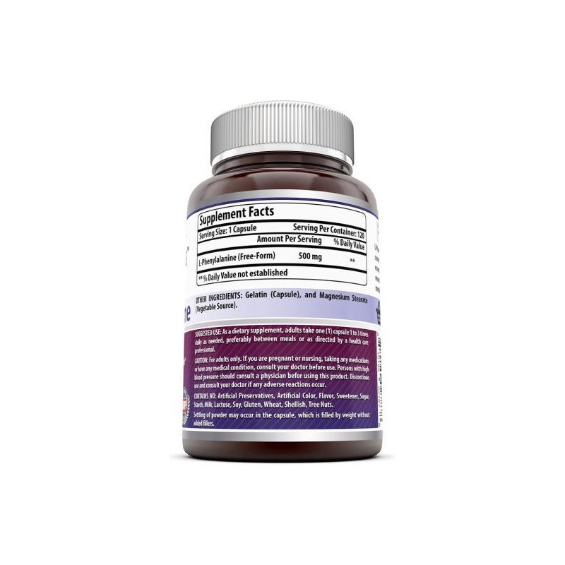 어메이징 포뮬러스 L-페닐알라닌 500mg 120캡슐 Amazing Formulas L-Phenylalanine 500mg 120