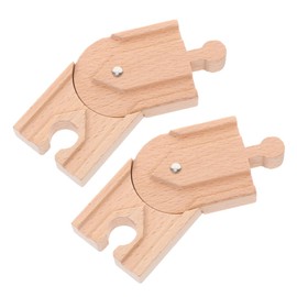 CORHAD DIY Wooden Train 2 Pieces Kids Wooden Train Track Toy Develop Brain Hands-on Skills Engaging Plaything for Boys Girls