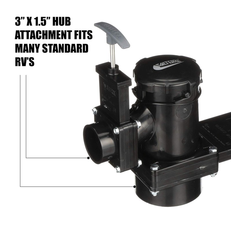 Valterra San Tee Double Rotating Valve, Mess-Free Waste Valve for