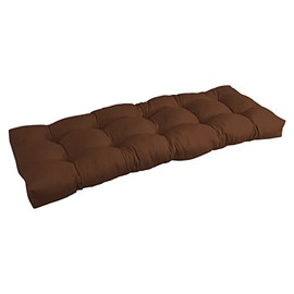 Blazing Needles Twill Tufted Bench Cushion, 46" x 19", Chocolate