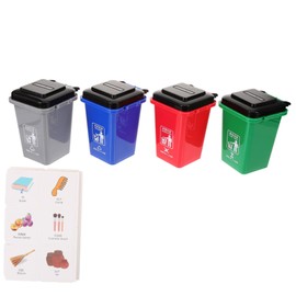 Hohopeti Miniature Garbage Can Model Educational Thickened Desktop Waste Bin for Recycling Learning Realistic Small Trash Bin for Environmental Awareness and Sorting Practice