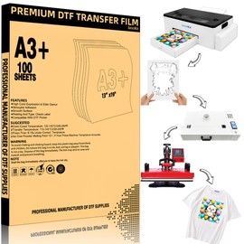 Lancelot Premium DTF Transfer Film 13"x19" A3+ 100 Sheets Double-Sided Matte Sheets PET Heat Transfer Film for DIY Direct Print on Dark and Light Clothing T Shirt