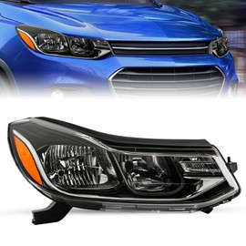 SOCKIR Fit for 2017-2022 Chevy Trax Headlight Assembly Replacement Non-Projector Black Housing OE Style Factory Halogen Headlamp Front Lamp Right Passenger Side