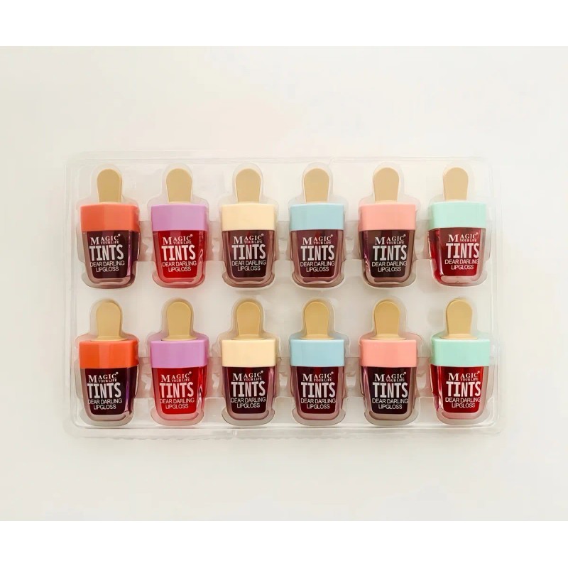 Paleta Magic Your Life 12 Tintas Labios Satinadas Larga Duración