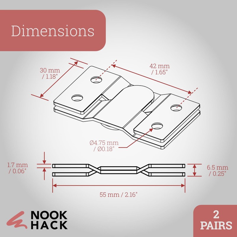 Nook Hack Z-Clamps Large [2 Pairs] | Interlocking Heavy Duty