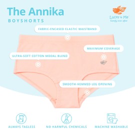 Lucky & Me Annika Little Girls Boyshort, 5-Pack, Pink & Blue Underwear Set, Tagless, Toddler 2/3
