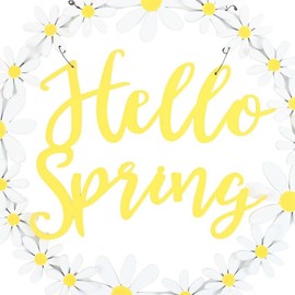 Hello Spring Hanging Daisy Wreath Decoration - Perfect for Welcoming the Fresh Spring Season