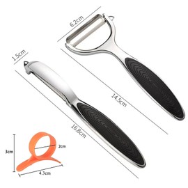 Potato Peeler Vegetable Peeler Include Orange Citrus Peelers, Ergonomic Non-Slip Handle & Sharp Blade Stainless Steel Y & I Shapes Swivel Peeler for Fruit Carrot Eggplant Cucumber(Silver)