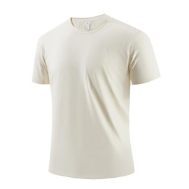 SENBWL Mens Pickleball Shirts Dry Fit Moisture Wicking Lightweight Reflective Print Short Sleeve Tennis Sport Gym Athletic Night Running Workout T-Shirts for Men 8367 Apricot S