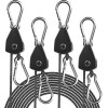 STAYGROW 4-Pack 1/8" Adjustable Rope Hanger, Heavy Duty Ratchet Tie