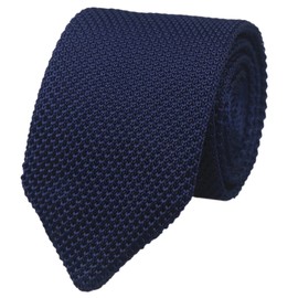 Vizakiss - Corbata de punto para hombre, estilo clásico, casual, formal, diseño de corbata, Azul marino, Talla única
