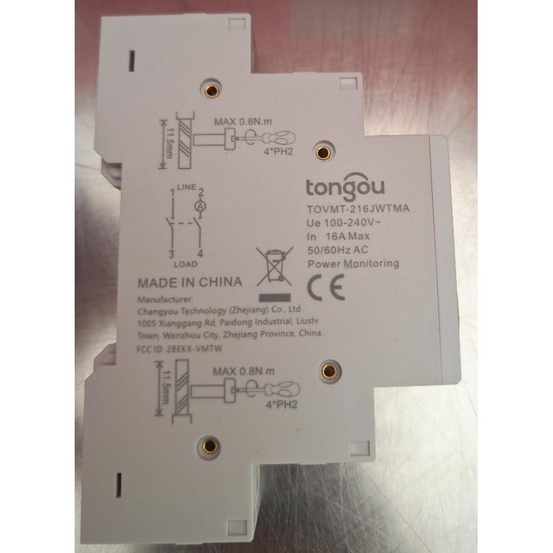 Smart Switch,WiFi 2P 18mm 16A AC100-240V DIN Rail Switch Supports