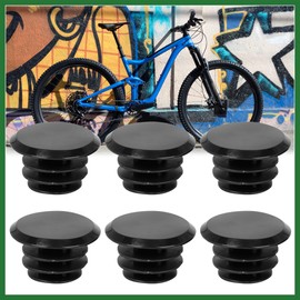Motoforti 6pcs Bike Handlebar Bar Plastic End Plugs Caps Locking Grip Black Long-lasting