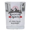 St. Croix Falls Wisconsin Souvenir 2 Ounce Square Base Liquor