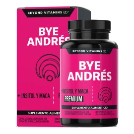 Bye Andrés Premium Con Inositol Capsulas, Maca, Isoflavonas De Soya, Ñame Salvaje, Raíz De Cohosh Negro, Aguaje, Blueberry, Calcio Y Biotina - Vitaminas Mujer | 60 Cápsulas Veganas