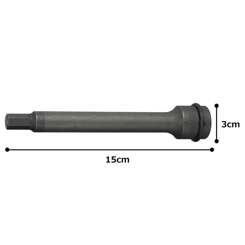 Tone HP4AH-10L Long Hexagon Socket for Impact, 1/2-Inch Drive: 0.5