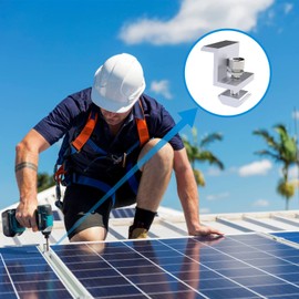 Solar Panel Bracket, Pack of 12, Solar Panel Mount are Adjustable, Mounting Solar Panel, 30 mm, Trapezoidal Sheet, with Nuts and Screws, for Roof, Motorhome, Bed, Camping