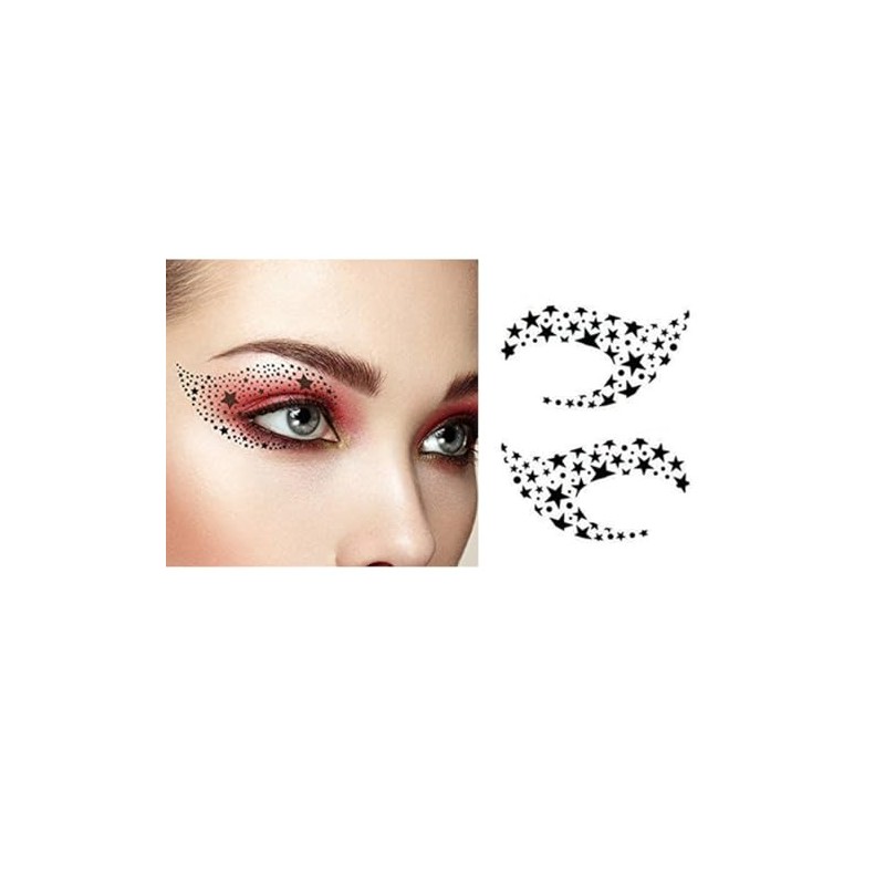 Nirbffo Black Star Temporary Eye Tattoos 5Pair